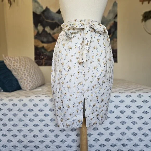 Antonio Melani Floral Cotton Wrap Skirt 10 Garden Party Tea Length Coquette - Picture 10 of 15